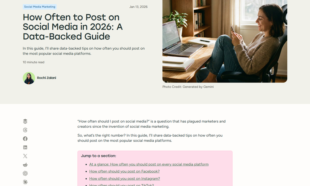 Published guidance on how often a business should post on each platform